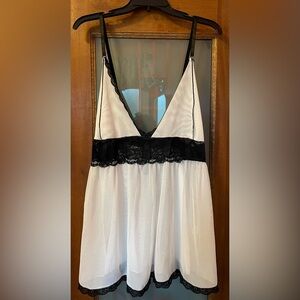 Black & White Women Chemise Babydoll Nightie Lingerie No Brand Plus 4 XL